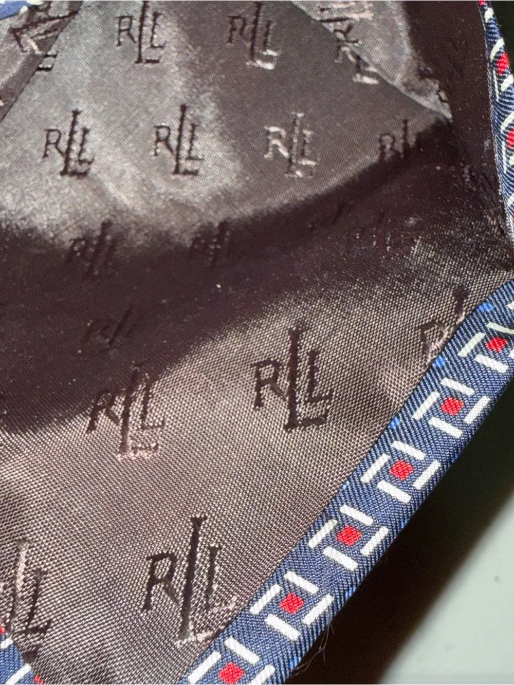 Ralph Lauren Classic Navy Geometric Silk Tie - Men's Accessories